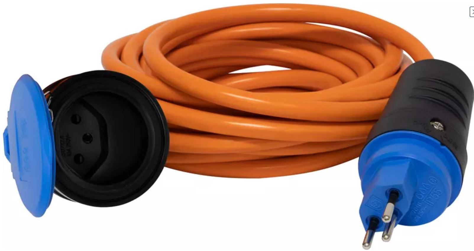 Verlängerungskabel T13 3-polig 230V/10A - IP 55 10m 3G1.5 orange