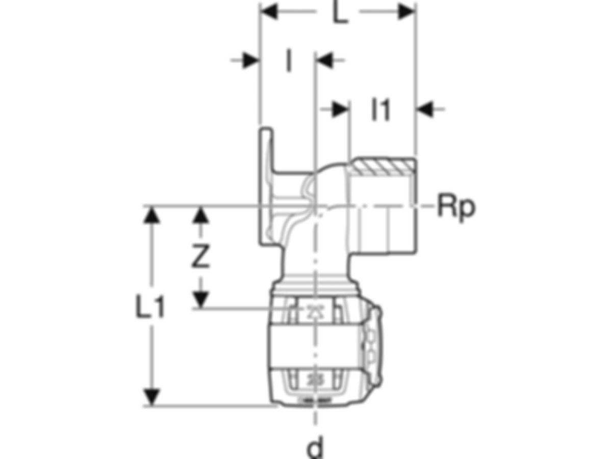 Anschlusswinkel 90° - GEBERIT FlowFit