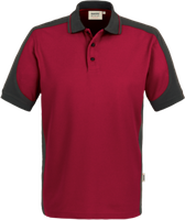 Poloshirt Contrast Perf. L weinrot/anth. - 50% Baumwolle, 50% Polyester, 200 g/m²