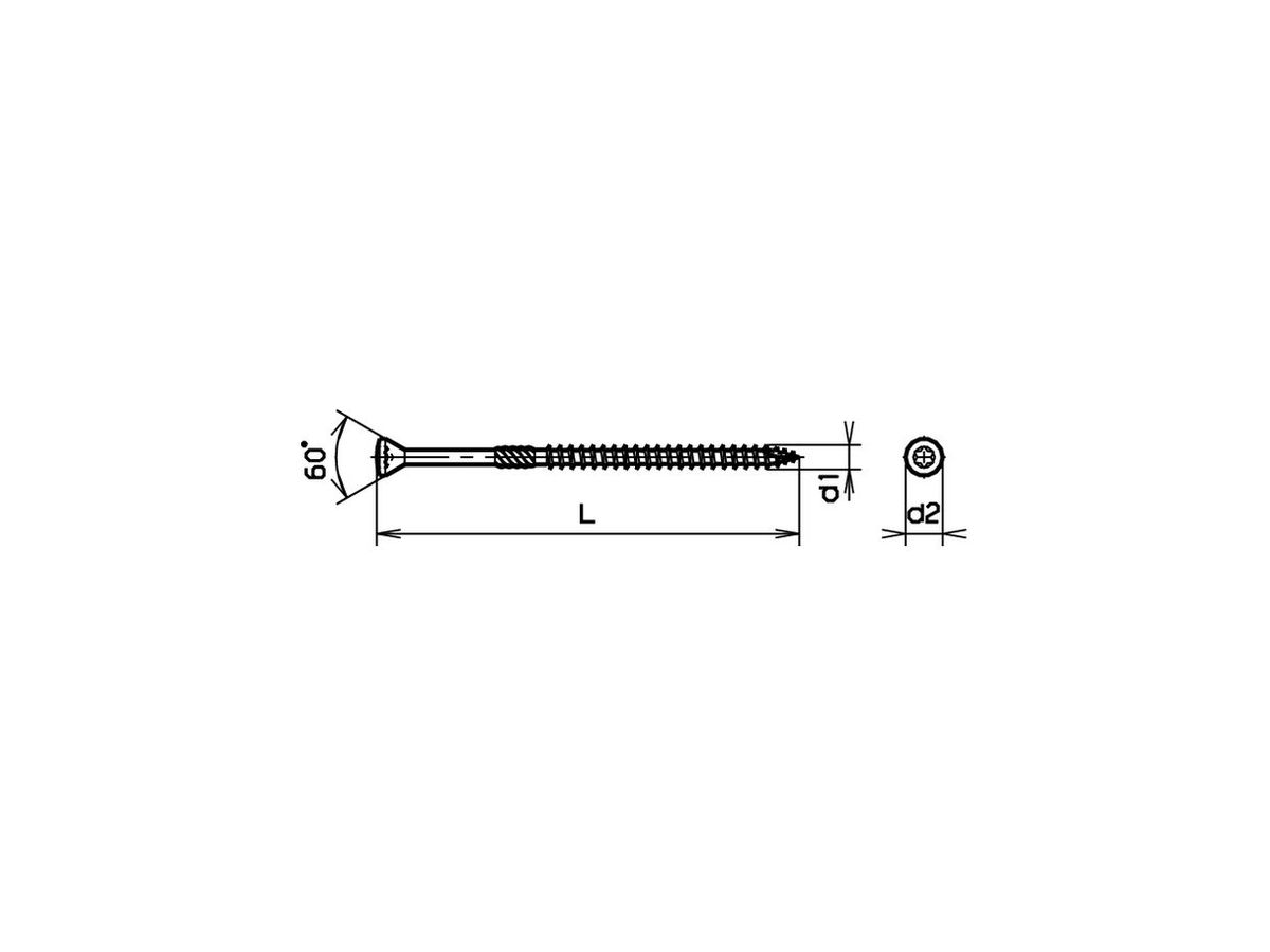Twist-K Linsensenk 60°Schr.I6rd T15 - Verzinkt blau