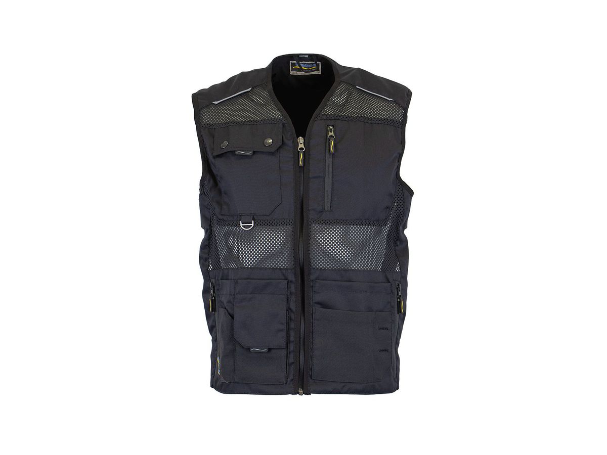 Arbeitsweste schwarz - 65% Poly. 35% Baumw. V-Ausschnitt