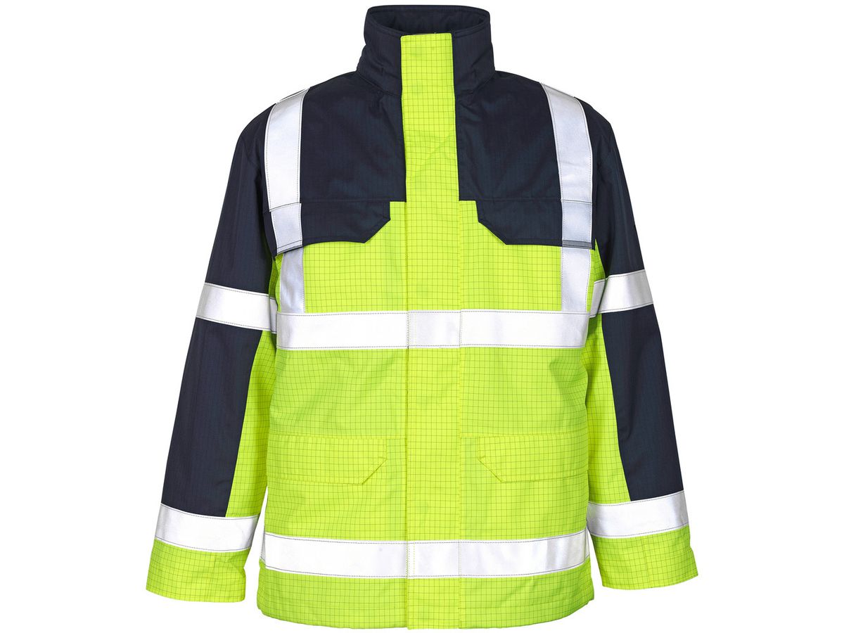 Parka Jacke herausnehmbares Steppfutter - Gr. M, hi-vis gelb/marine, 98%PES/2%CF