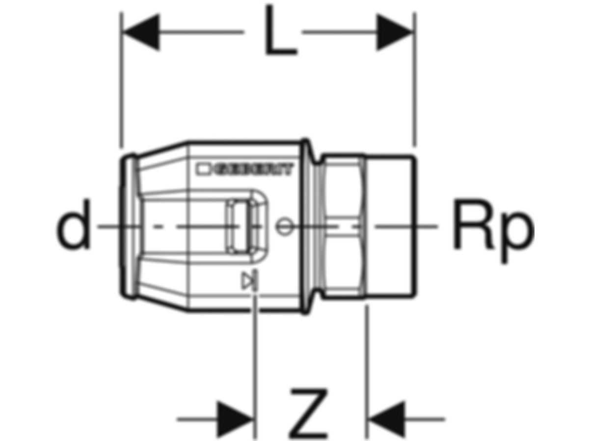 PushFit Übergang mit Innengewinde