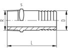 Druckschlauchtülle PVC-U PN10 3/8"-d16 - Metrisch