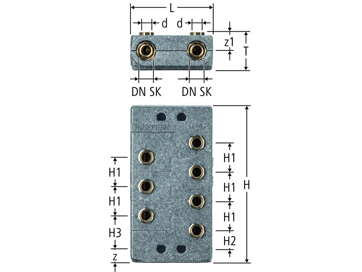 Optiflex-Verteilerbox DN 20 - mit Steckabgängen und Schnellkupplungen