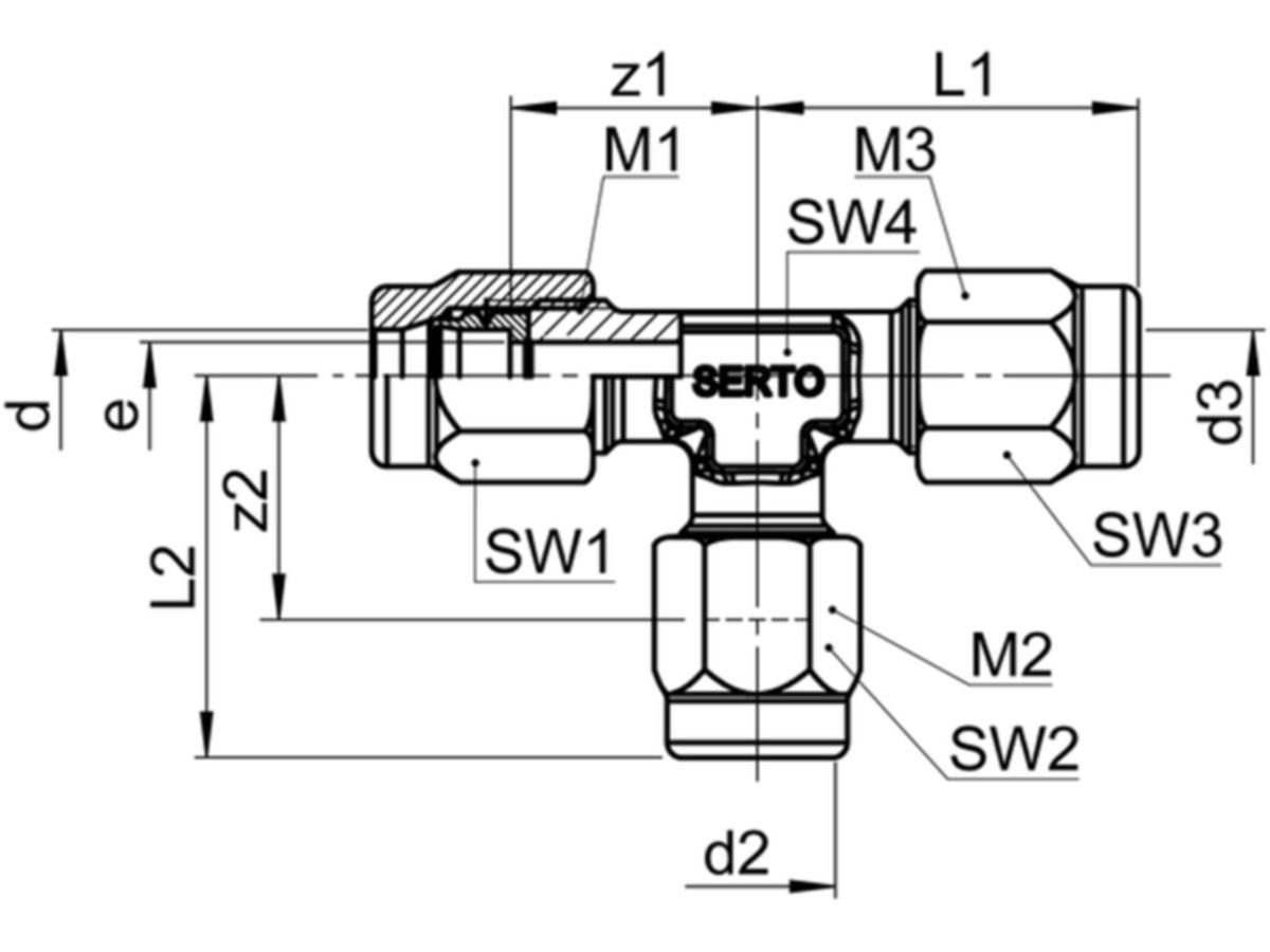 T-Verschraubung Serto Nr. 3021