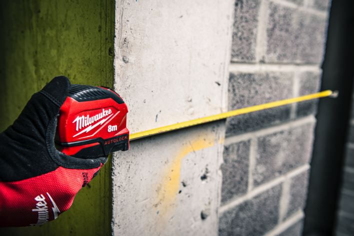 Pro-Compact-Bandmass 5 Meter - Milwaukee 25mm Band Breite, mit Autolock