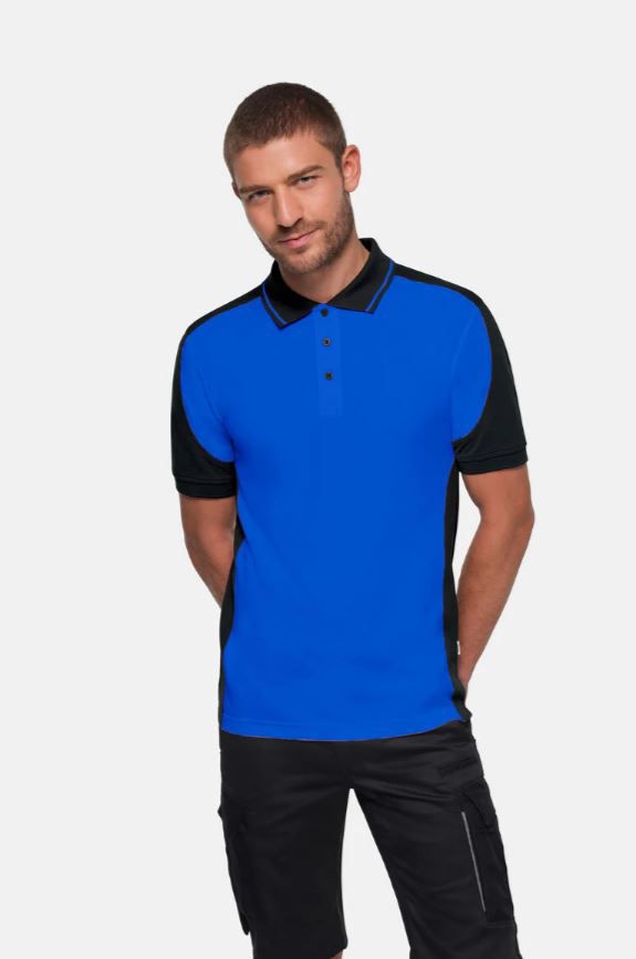 Hakro Poloshirt Contrast Mikralinar Gr.L - royalblau/schwarz