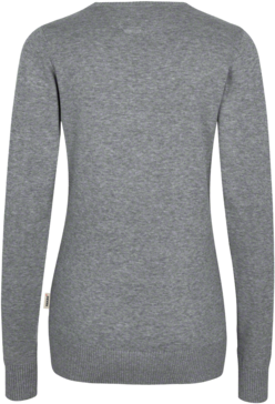 Damen-V-Pullover Prem-Cott. XS grau mel. - 100% Baumwolle