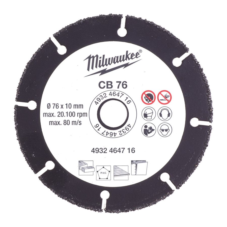 Trennscheibe HM 76 mm - Milwaukee, Universal/Holz/PVC
