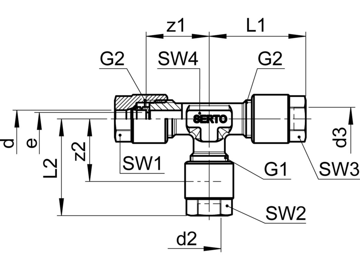 T-Verschraubung Serto Nr. 3021