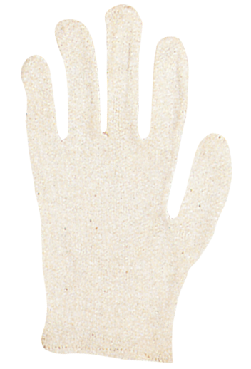 Schutzhandschuhe aus rohweissem Baumwoll - Polyestertrikot 210 g/m2