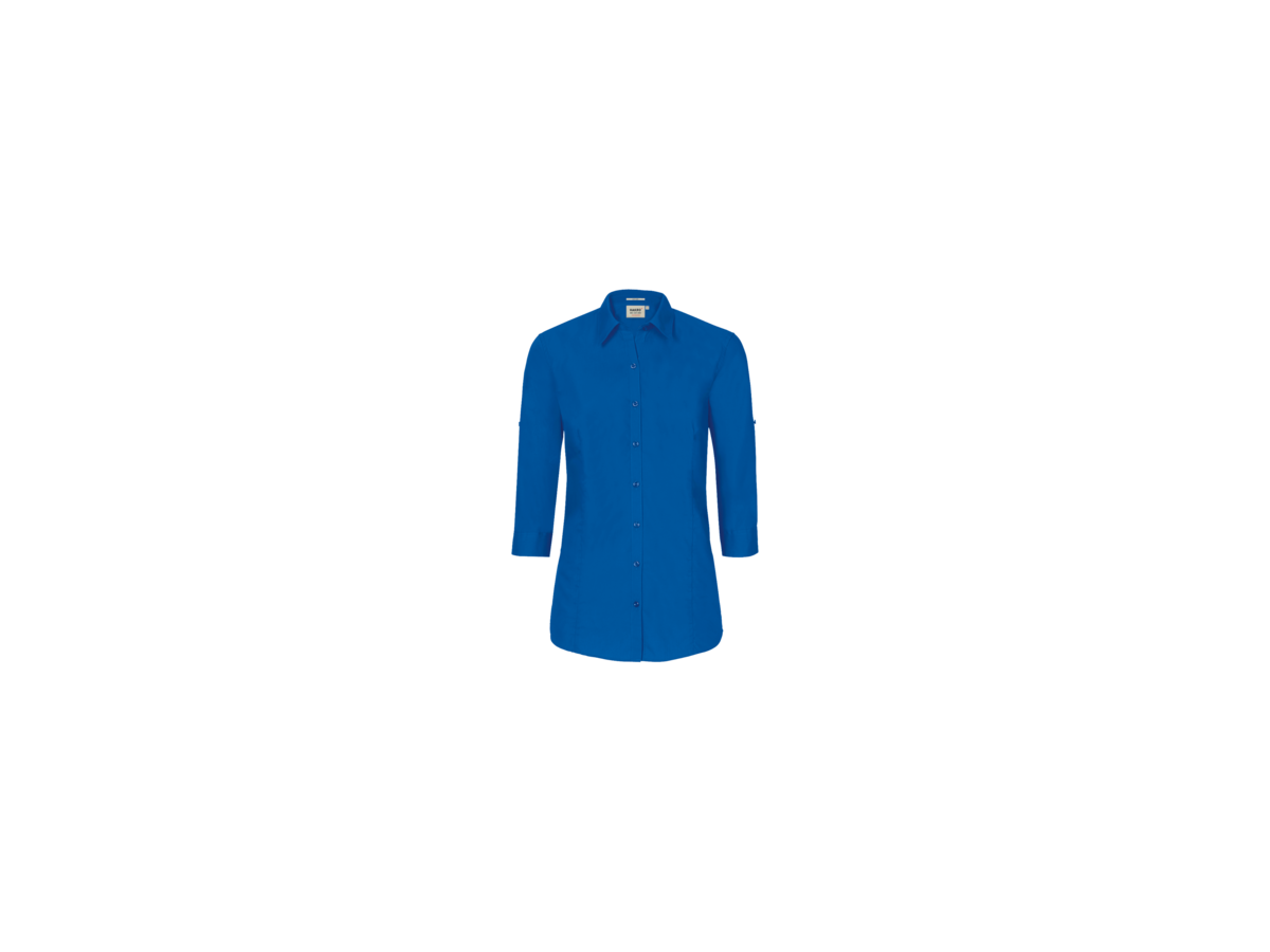 Bluse Vario-¾-Arm Perf. Gr. S, royalblau - 50% Baumwolle, 50% Polyester, 120 g/m²