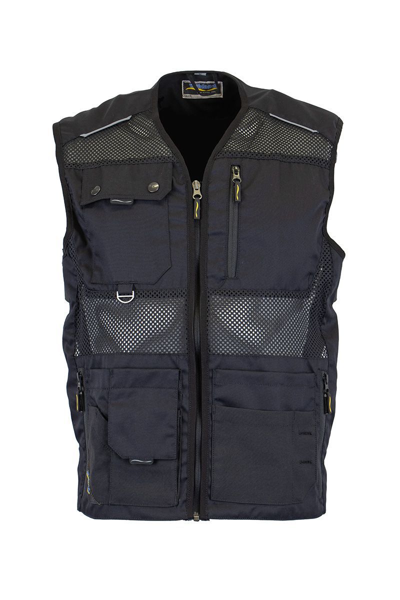 Arbeitsweste schwarz - 65% Poly. 35% Baumw. V-Ausschnitt