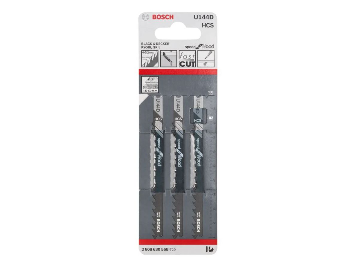 Stichsägeblatt HCS Bosch U 144 D - 3er-Pack