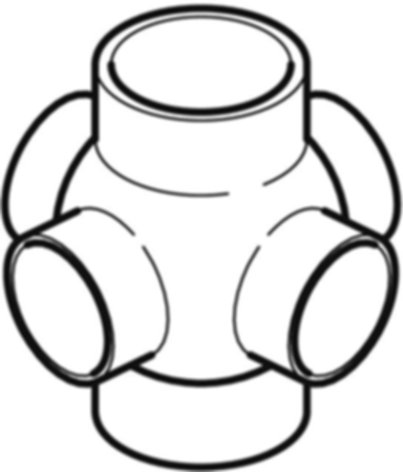 Geberit PE Mehrfach-Abzweig  90° - 4-teilig