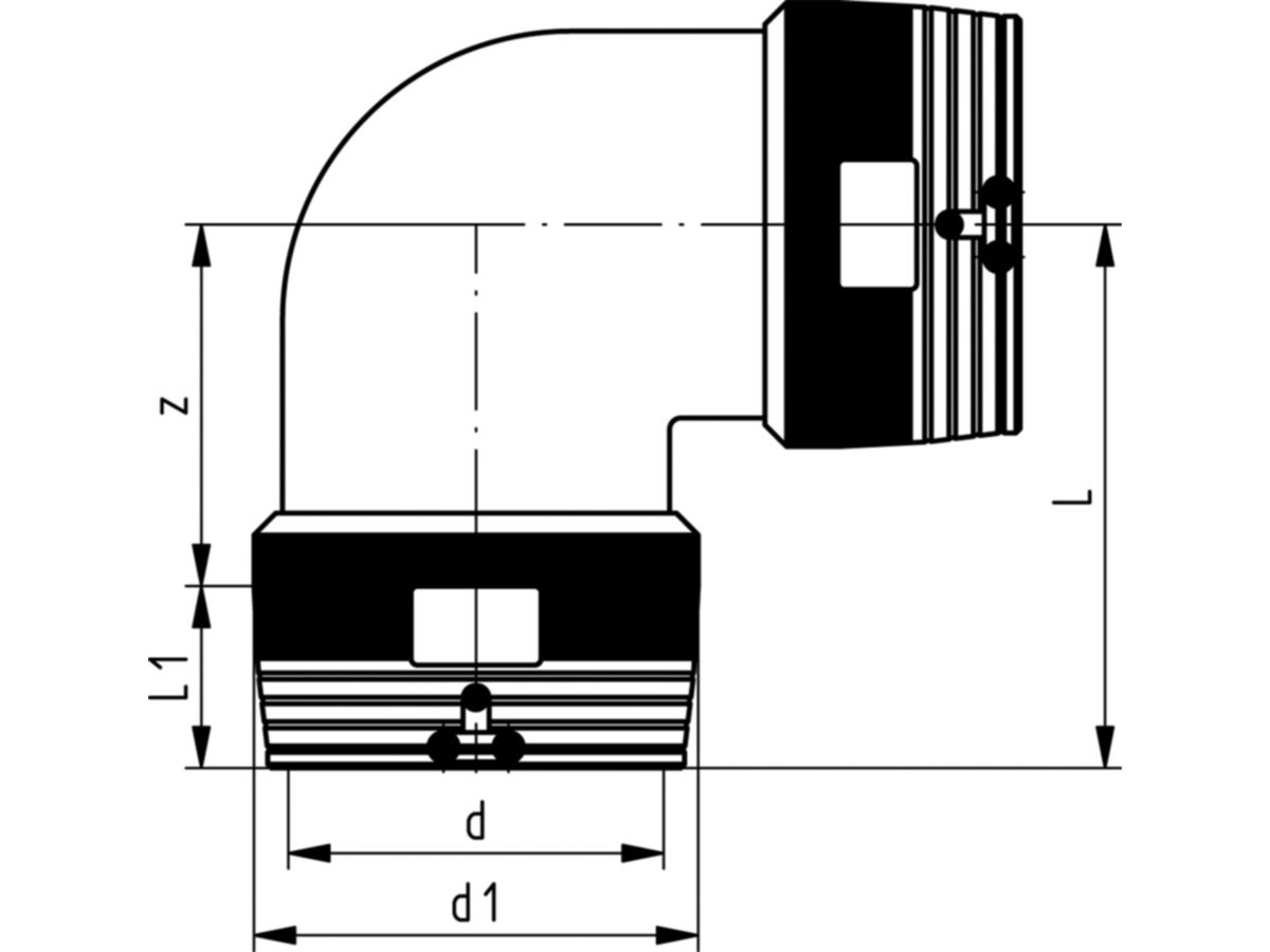 HDPE-Druckbogen ELGEF 225 mm 90°