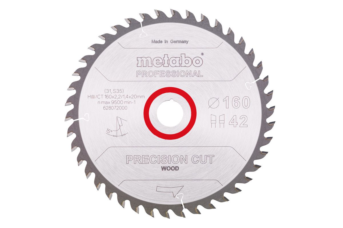 Kreissägeblatt METABO 160x20 Z42 WZ 15° - PrecisionCut Wood-Professional