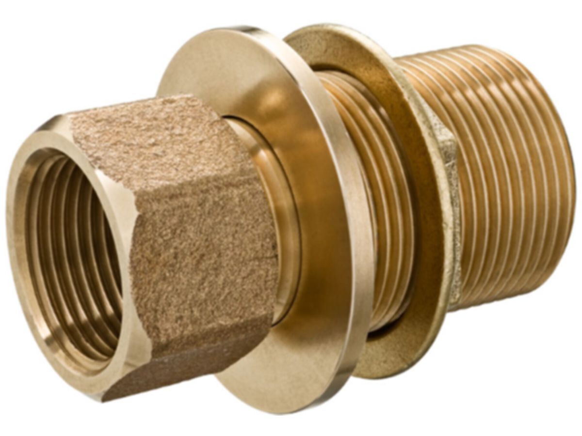 Rotguss Ab-/Ueberlaufventil mit AG - 11/4" x 11/2"