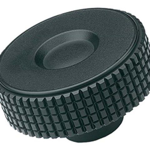 Kordelgriffe Elesa MBT. Thermoplast - schwarz Messingbuchse mit Sackloch