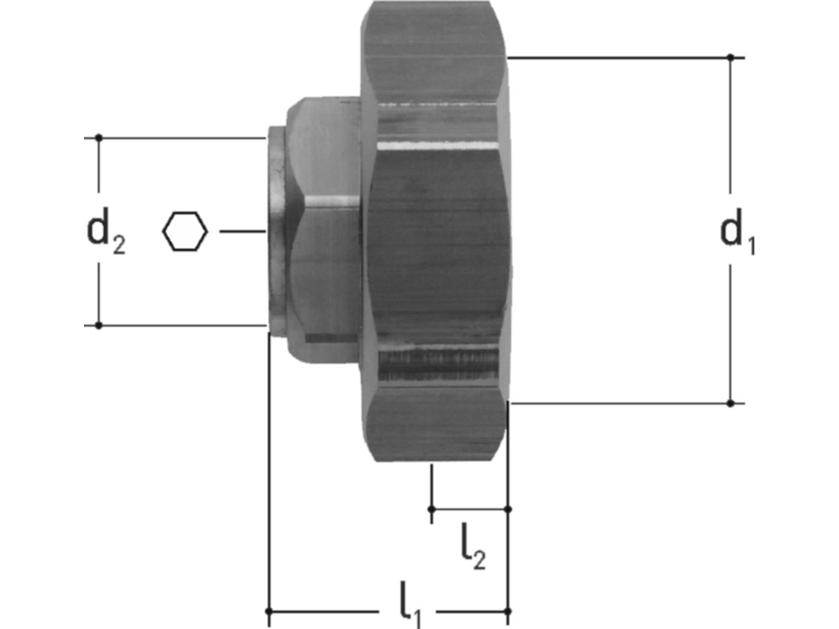 Kappe mit 1/2" Innengewinde 23/8" DN 50