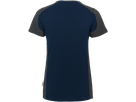 Damen-V-Shirt Contr. Perf. L tinte/anth. - 50% Baumwolle, 50% Polyester, 160 g/m²