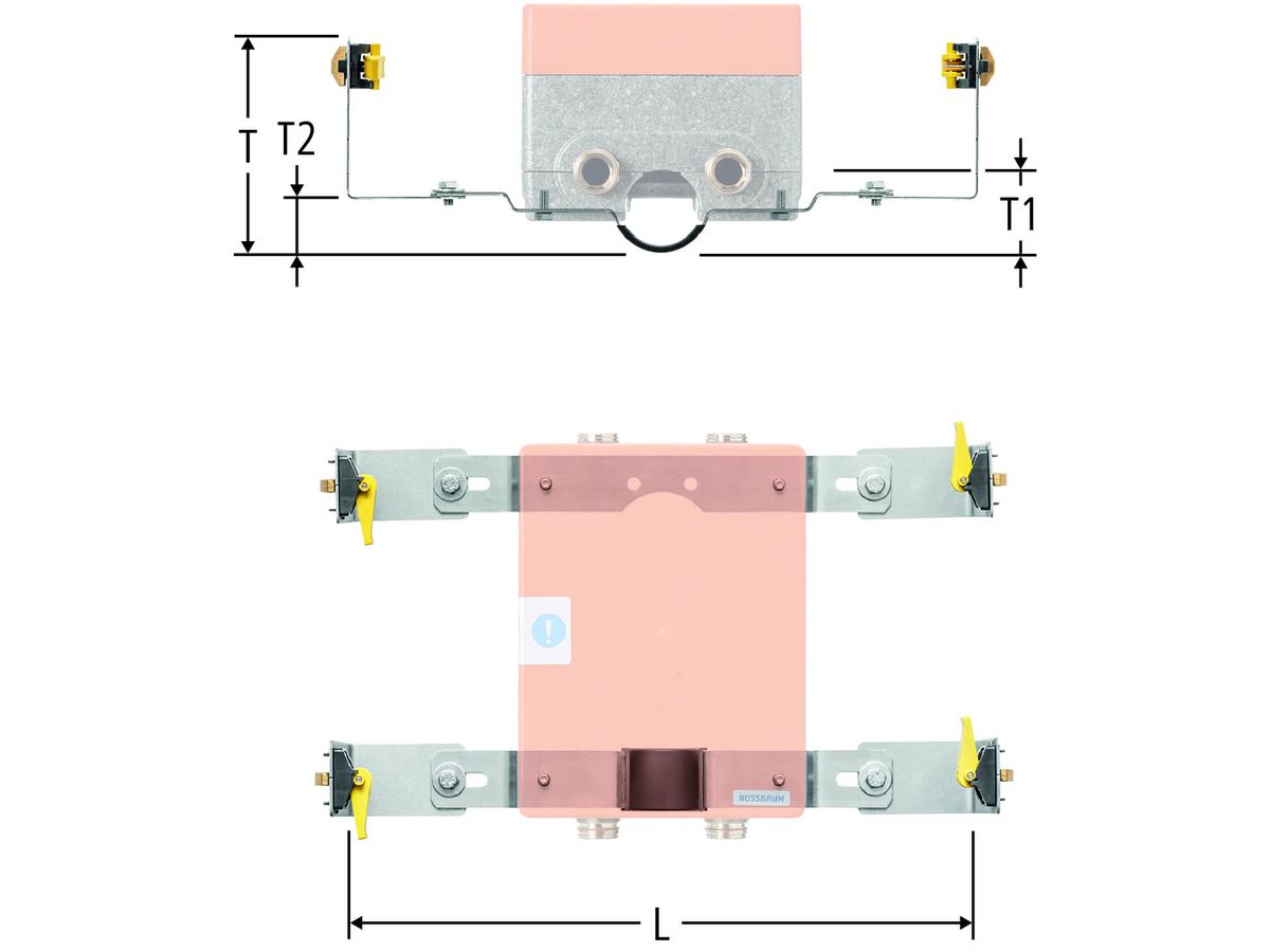Montage-Set zu Unterputz-Waschtischbox - für Geberit Duofix 248 mm
