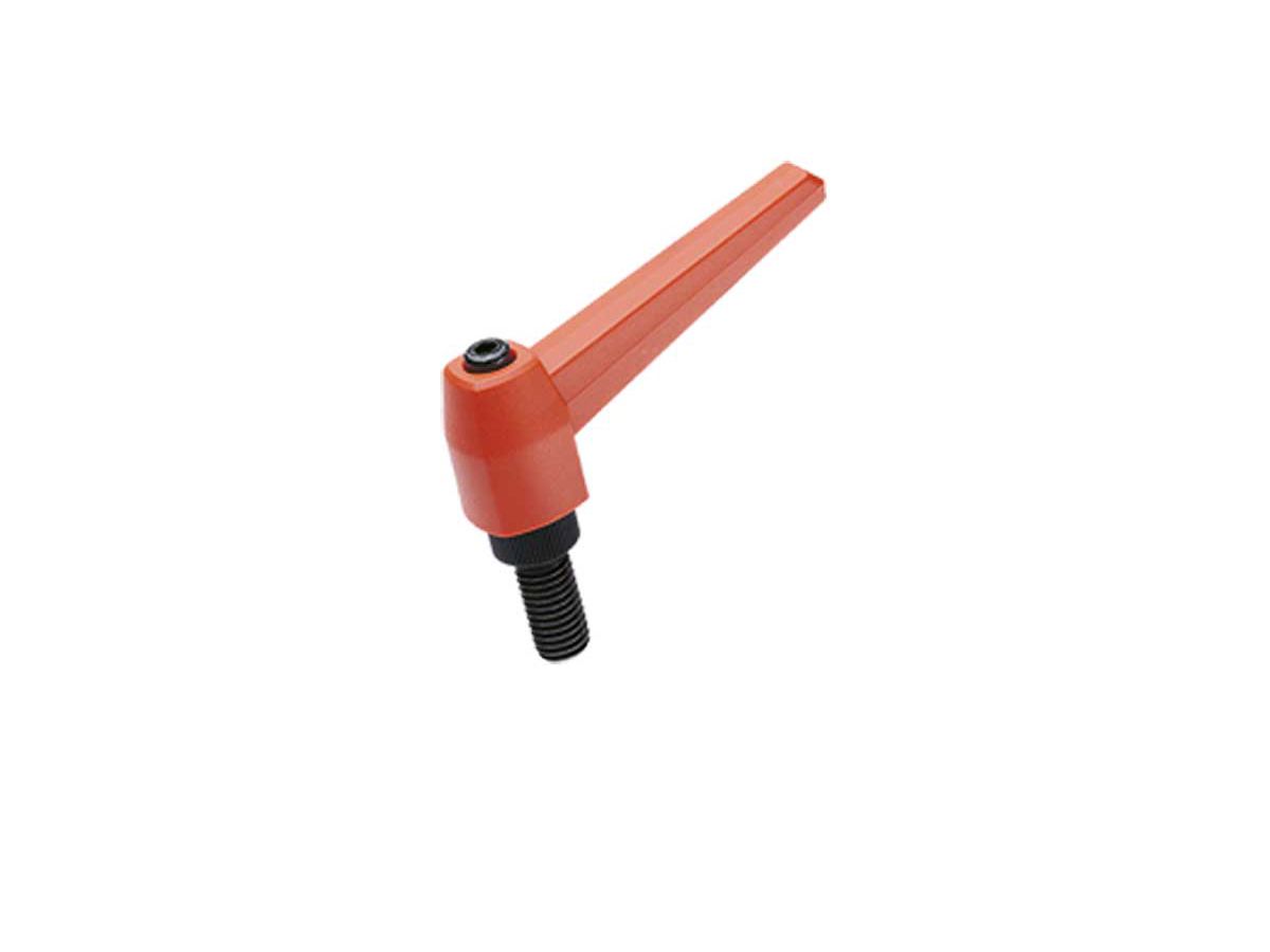 orange verstellbarer Klemmhebel mit Schraube M6x40 