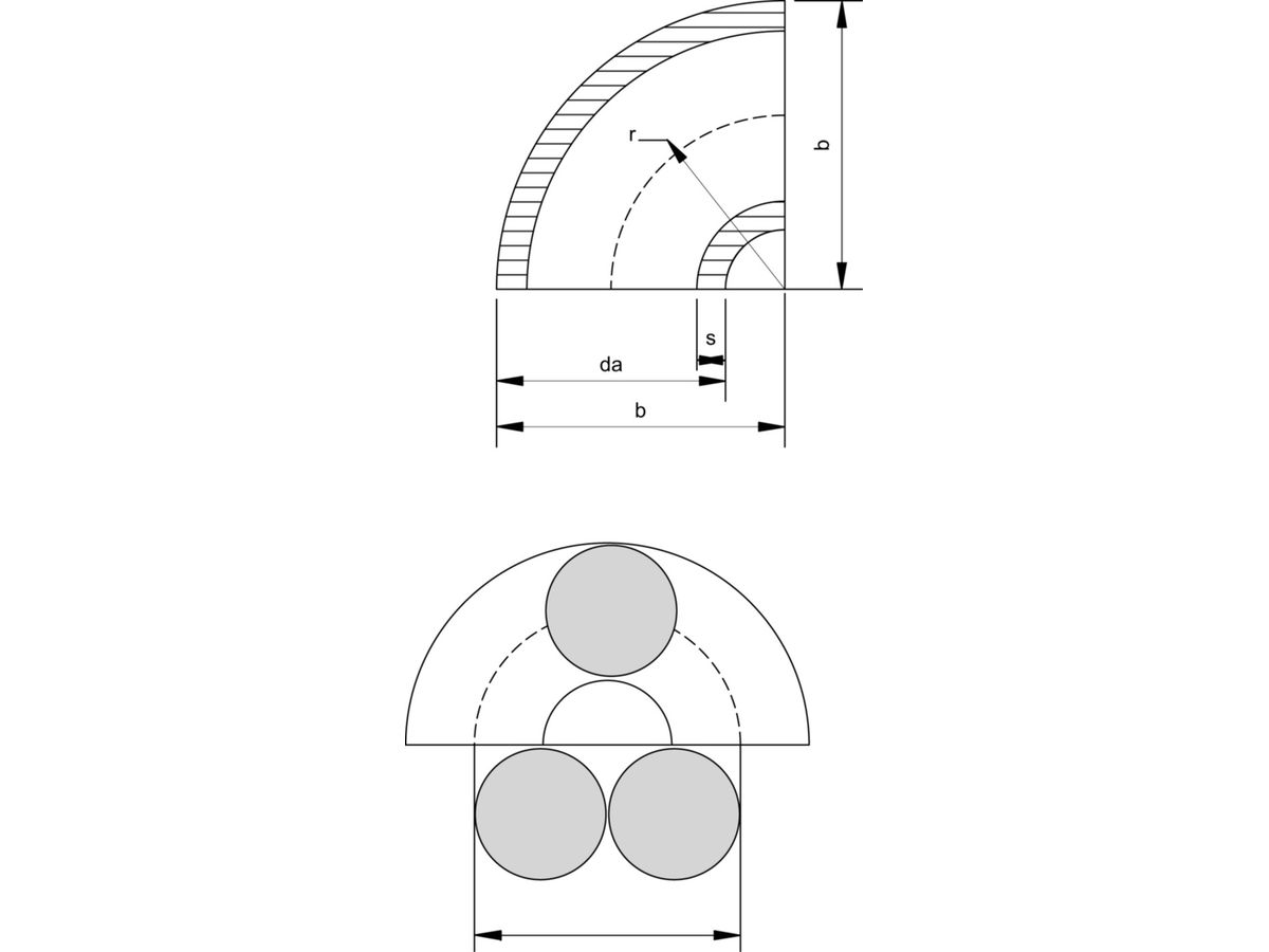Siederohrbogen nahtlos 2d 90° - EN 10253-1 S235