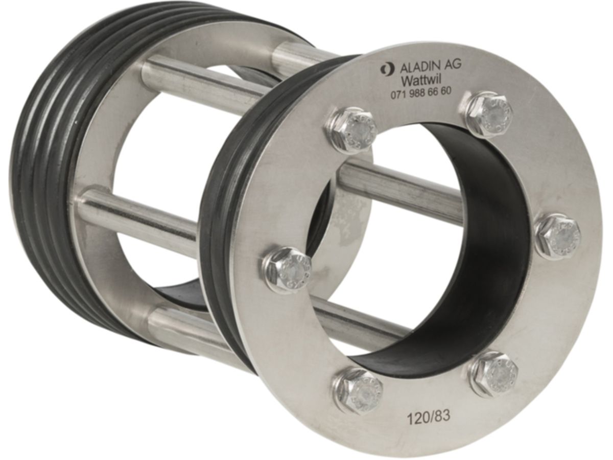 Pressring V2A Dichtung NBR 100/ 43 - Stahl ø42.4 PE ø40, doppelt Länge 160mm