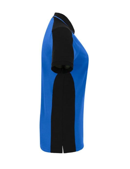 Poloshirt Mikralinar Contrast Gr. L - royalblau/schwarz, Damen