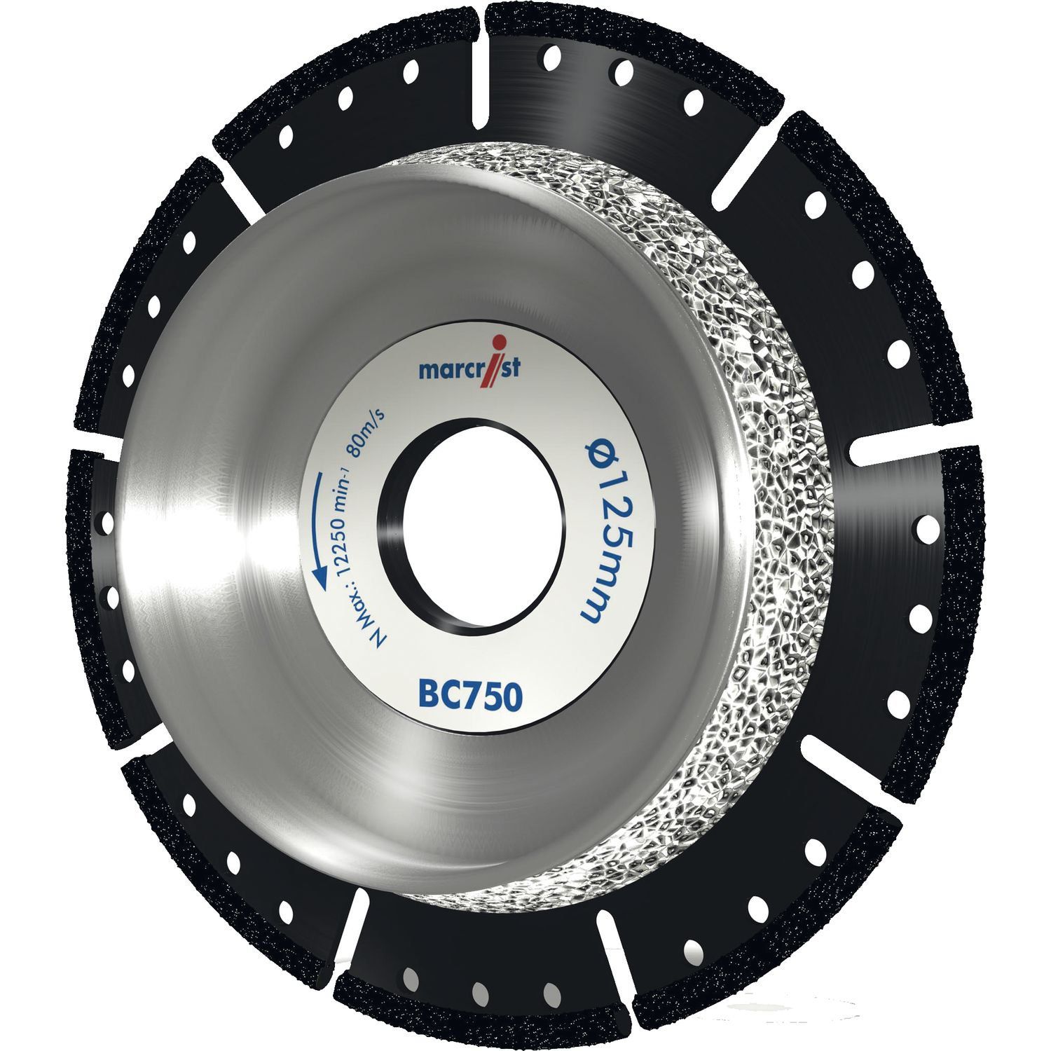 Diamanttrenn-und Anfasscheibe BC 750 - Marcrist, ø125mm, Guss, Ton, Plastik