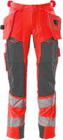 Hose mit Hängetaschen Stretch, Gr. 82C64 - hi-vis rot/dunkelanthrazit, 92% PES/8%EL