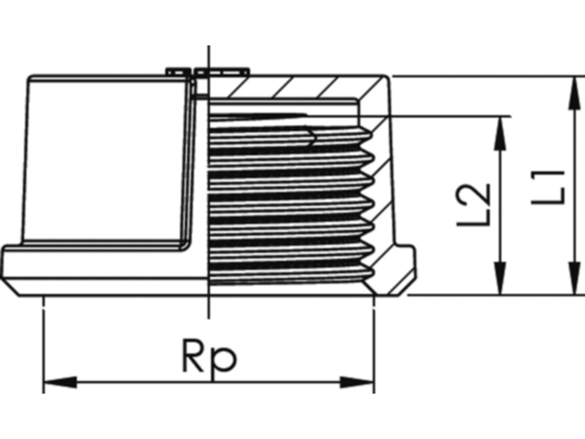 Rotguss-Kappe Nr.  300      1"