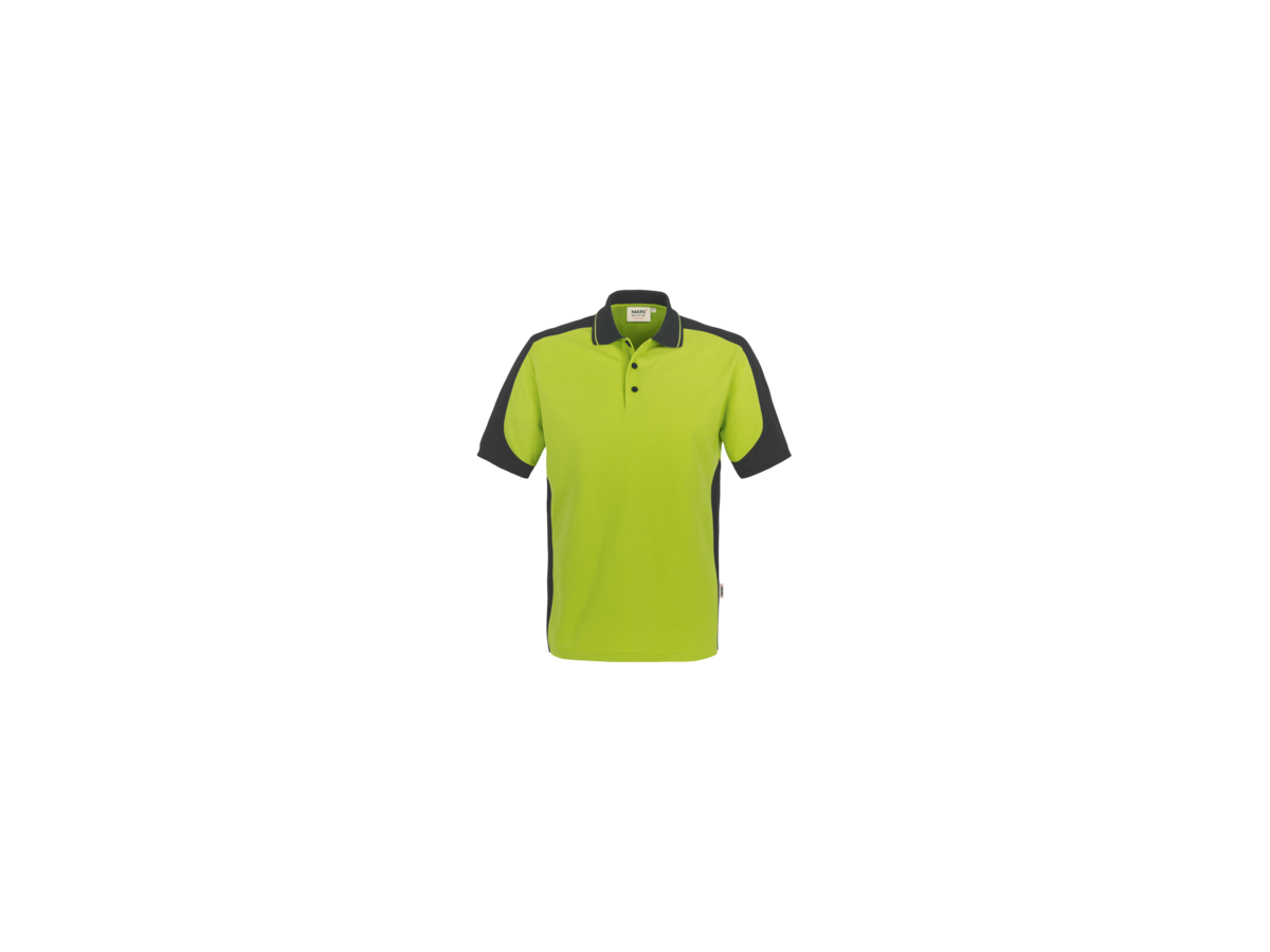 Poloshirt Contrast Perf. 2XL kiwi/anth. - 50% Baumwolle, 50% Polyester