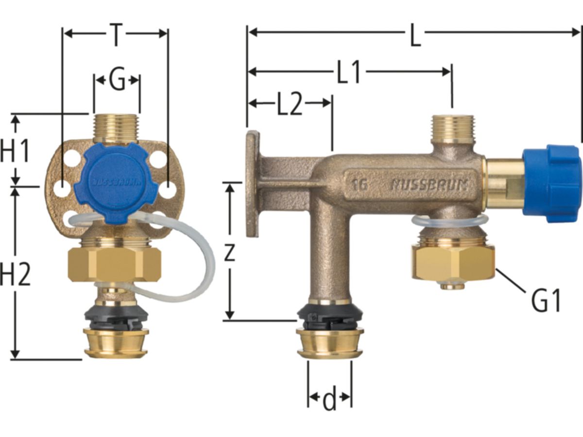 Optiflex-Flowpress-Kombiventil - mit Wandflansch