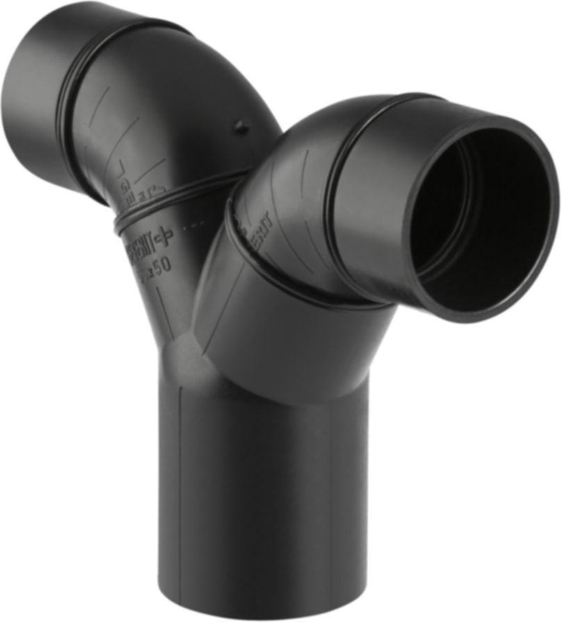 Geberit PE Hosen-T m. Sifonanschl.Muffe - 180°