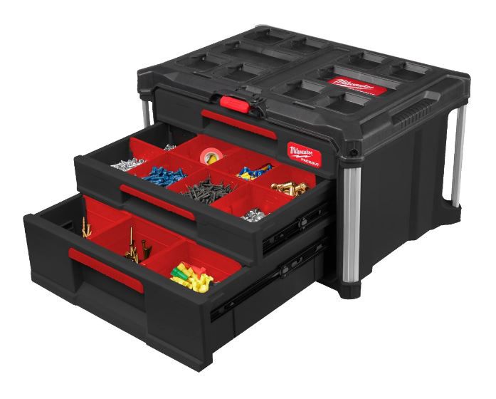 PACKOUT Koffer mit 2+1 Schubladen - Milwaukee, 560 x 410 x 360 mm