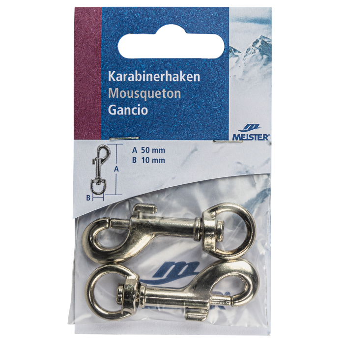 Karabinerhaken MEISTER Stahl vernickelt