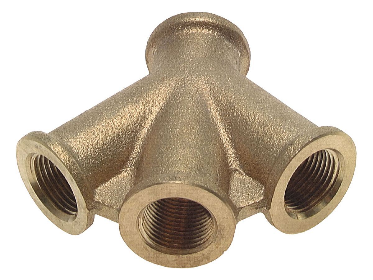 Dreifachverteiler Messing 1/2" IG