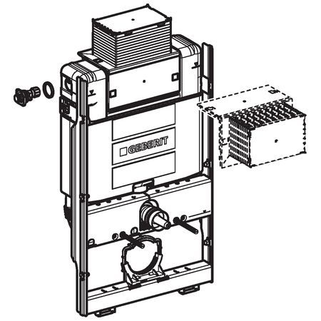 Geberit GIS-Wand-WC-Element Omega - Betätigung von oben/vorne, Typ 85