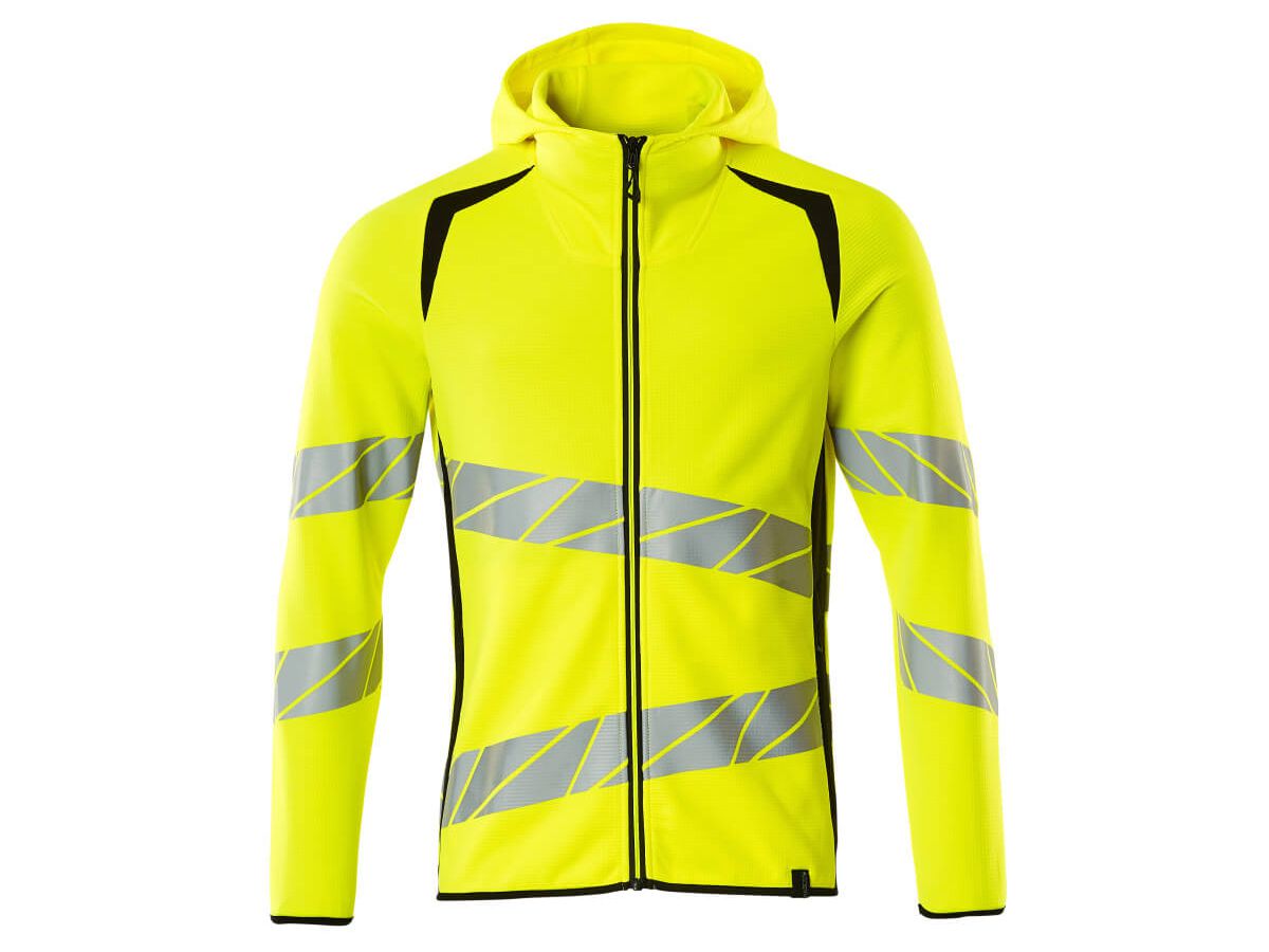 Kapuzensweatshirt, Gr. 3XL - hi-vis gelb/schwarz, 50% PES/50% CO