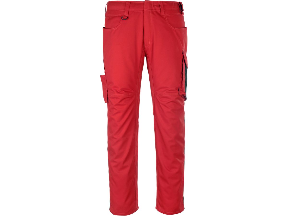 Hose mit Schenkeltaschen, Gr. 82C50 - rot/schwarz, 65% PES/35% CO
