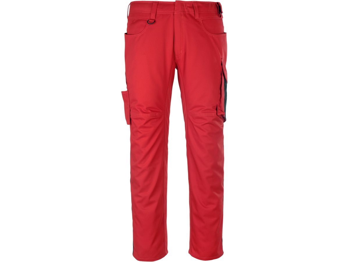 Hose mit Schenkeltaschen, Gr. 90C54 - rot/schwarz, 65% PES/35% CO