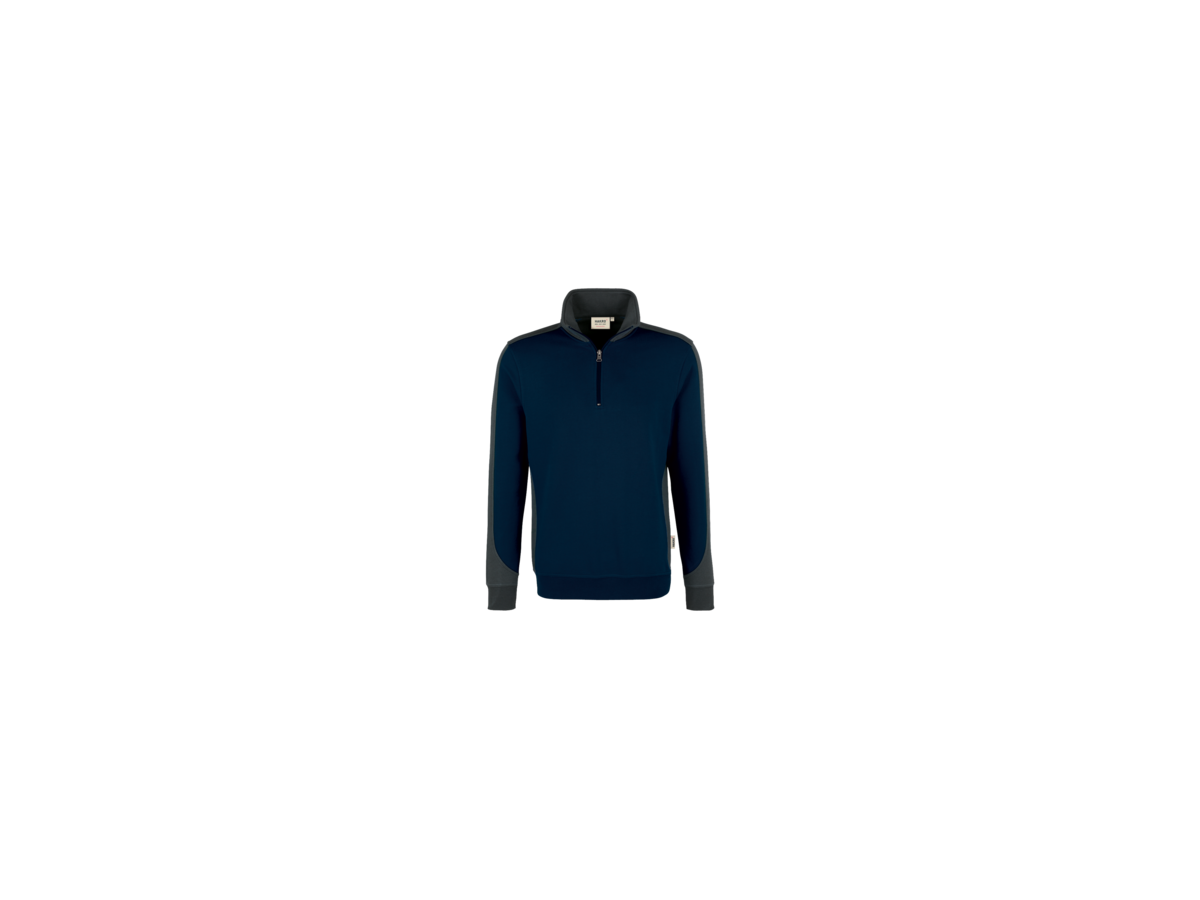 Zip-Sweatsh. Contr. Perf. M tinte/anth. - 50% Baumwolle, 50% Polyester