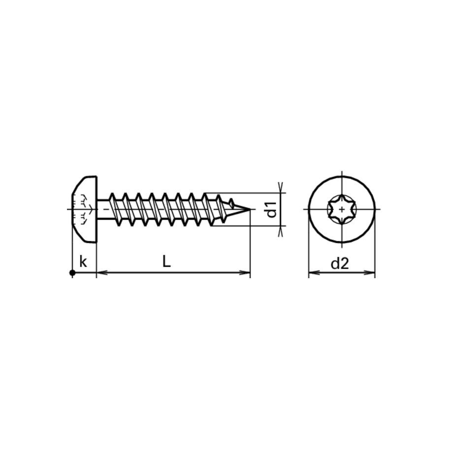 Spanplattenschrauben Pan-Head - Inox A2