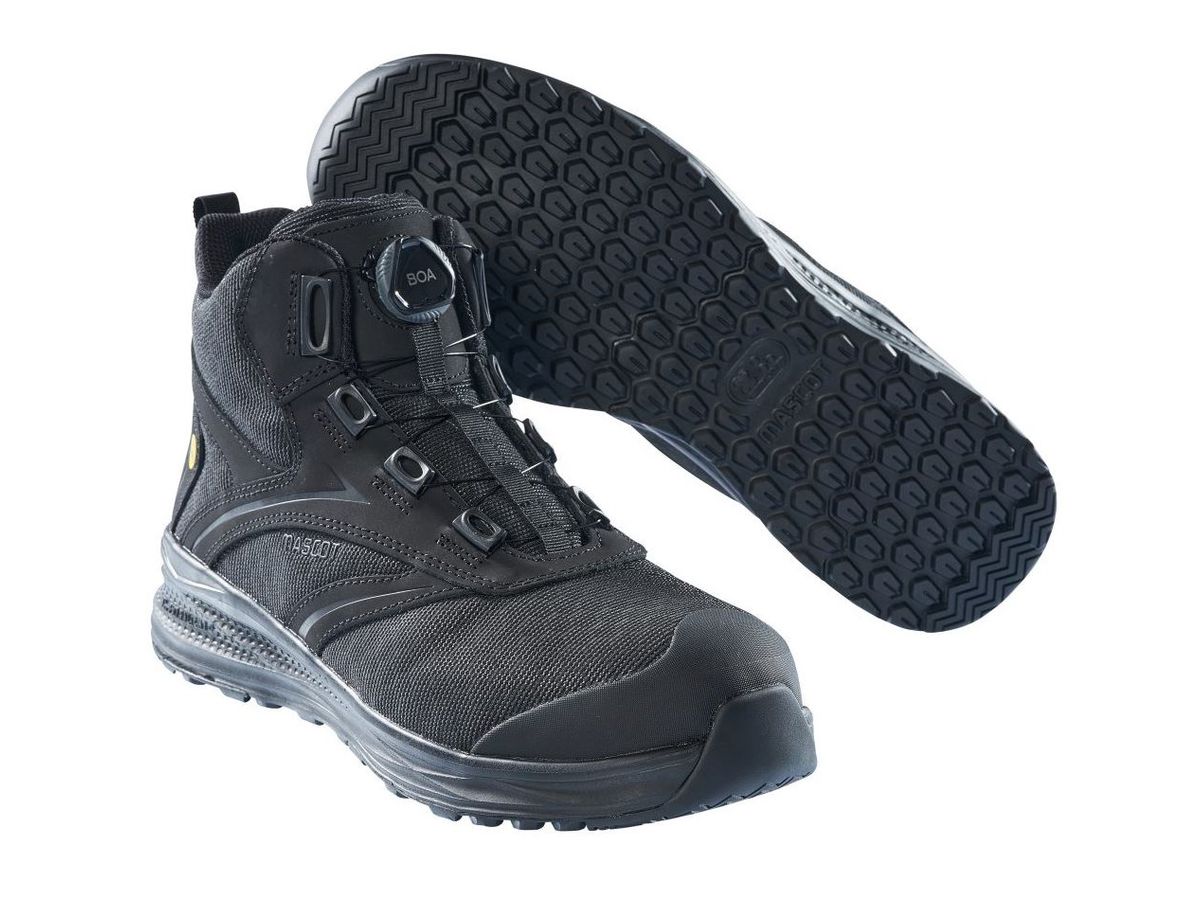 Sicherheitsstiefel BOA(r), Gr. 46 - S1P mit BOA(r), schwarz/schwarz
