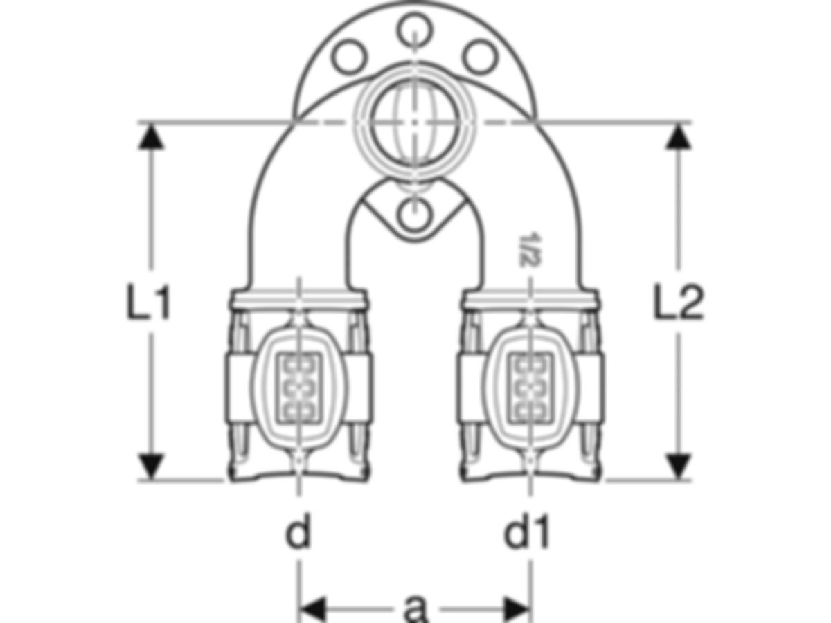 Doppelanschlusswinkel 90° - GEBERIT FlowFit