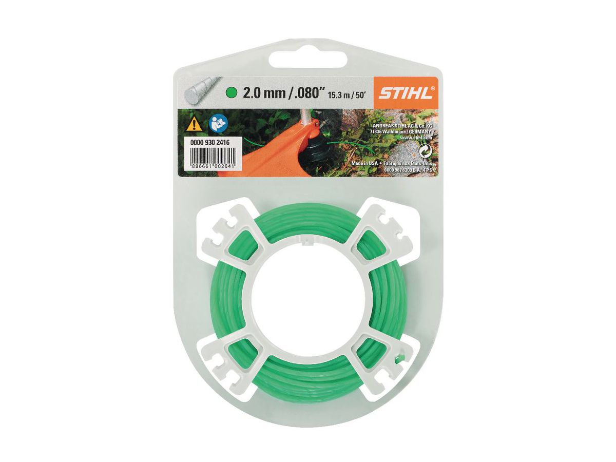 Mähfaden STIHL rund leise auf Rolle - 2.0 mm x 15.3 m, grün