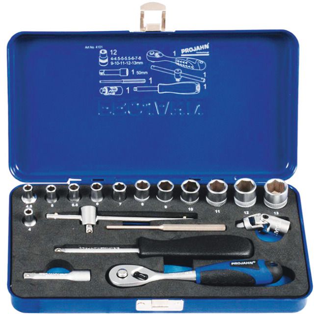 Xi-on Steckschlüssel-Satz im kof. 1/4'' - 18 tlg. Stecknüsse 4-13 mm